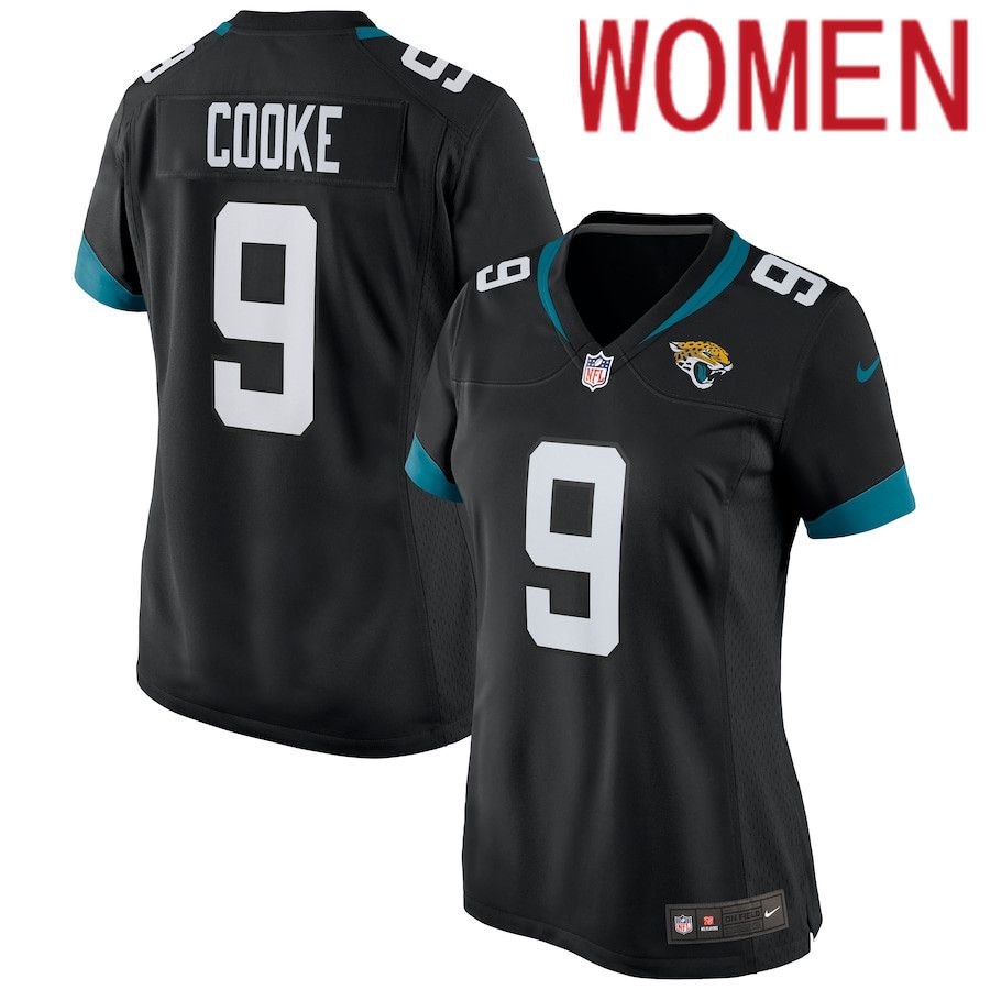 Women Jacksonville Jaguars 9 Logan Cooke Nike Black Game NFL Jersey